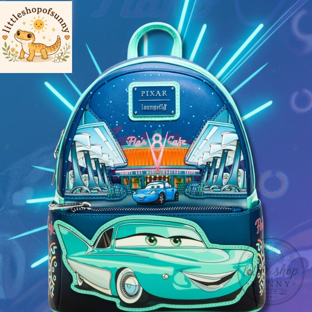 Loungefly Disney Pixar Cars Flo's Cafe mini backpack 4 Loungefly Disney Pixar Cars Flo's Cafe mini backpack