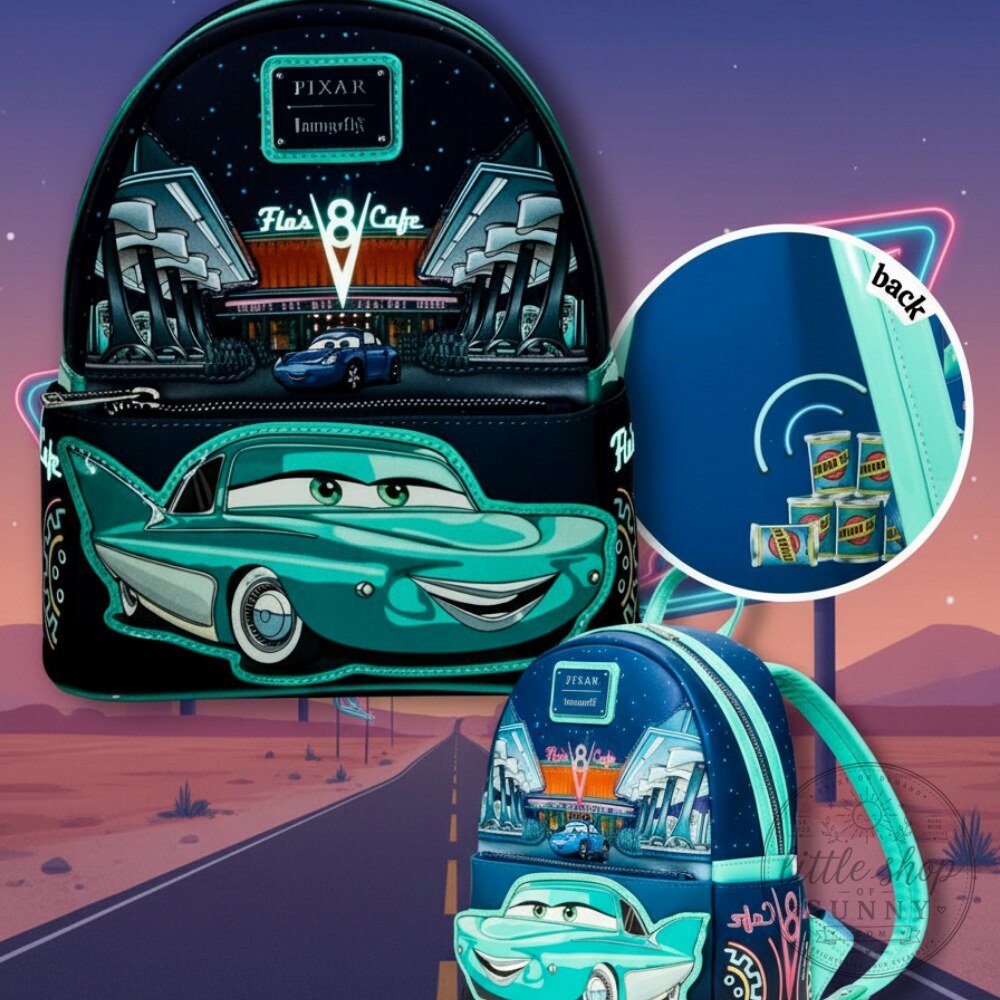 Loungefly Disney Pixar Cars Flo's Cafe mini backpack 5 Loungefly Disney Pixar Cars Flo's Cafe mini backpack